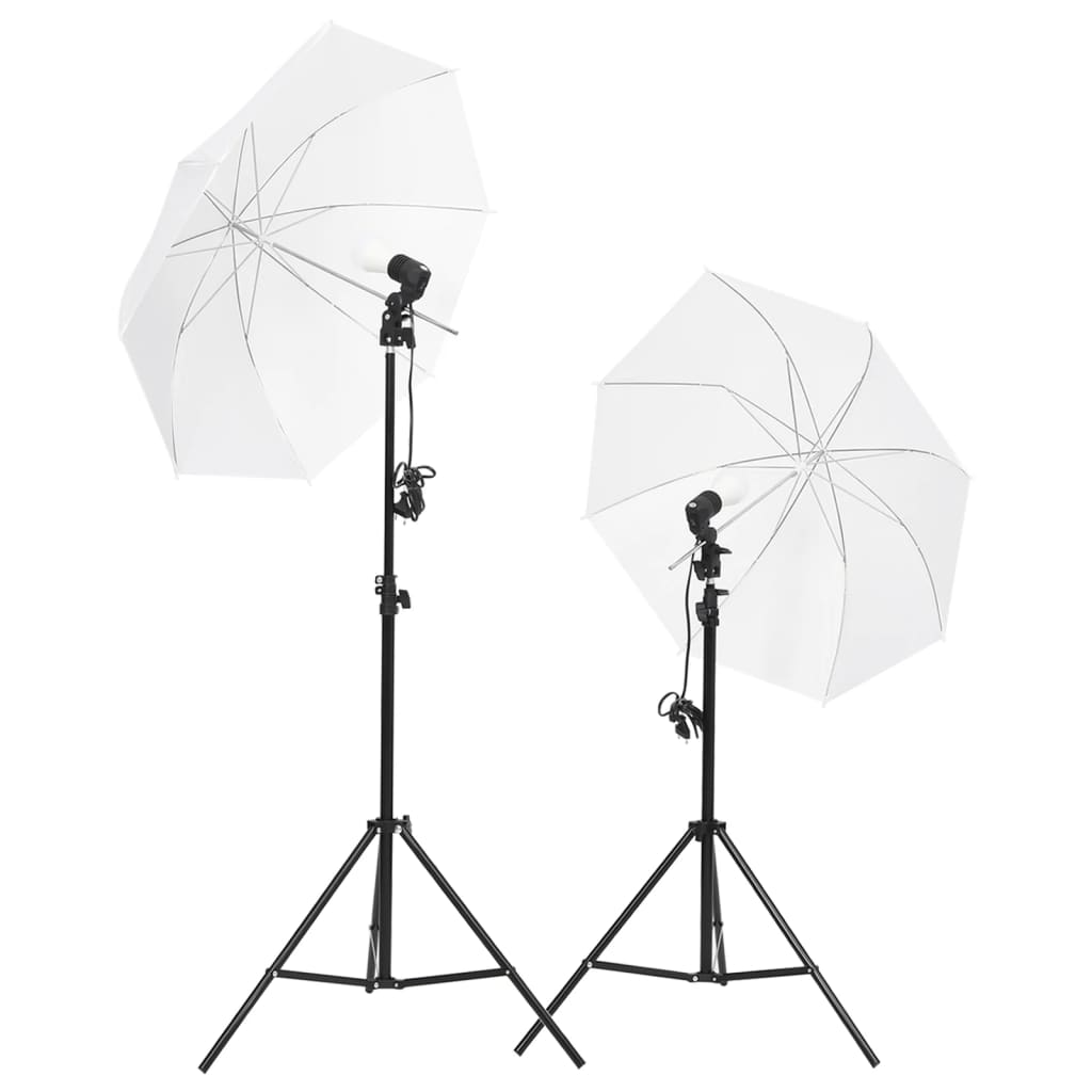 VidaXL Fotostudio-Set mit Lichtset, Hintergrundleinwand und Reflektor