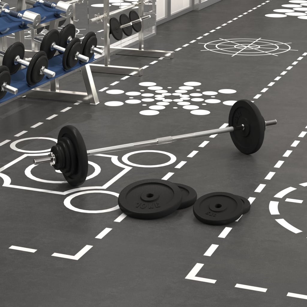 VidaXL Hantel mit Gewichten 60 kg aus Gusseisen