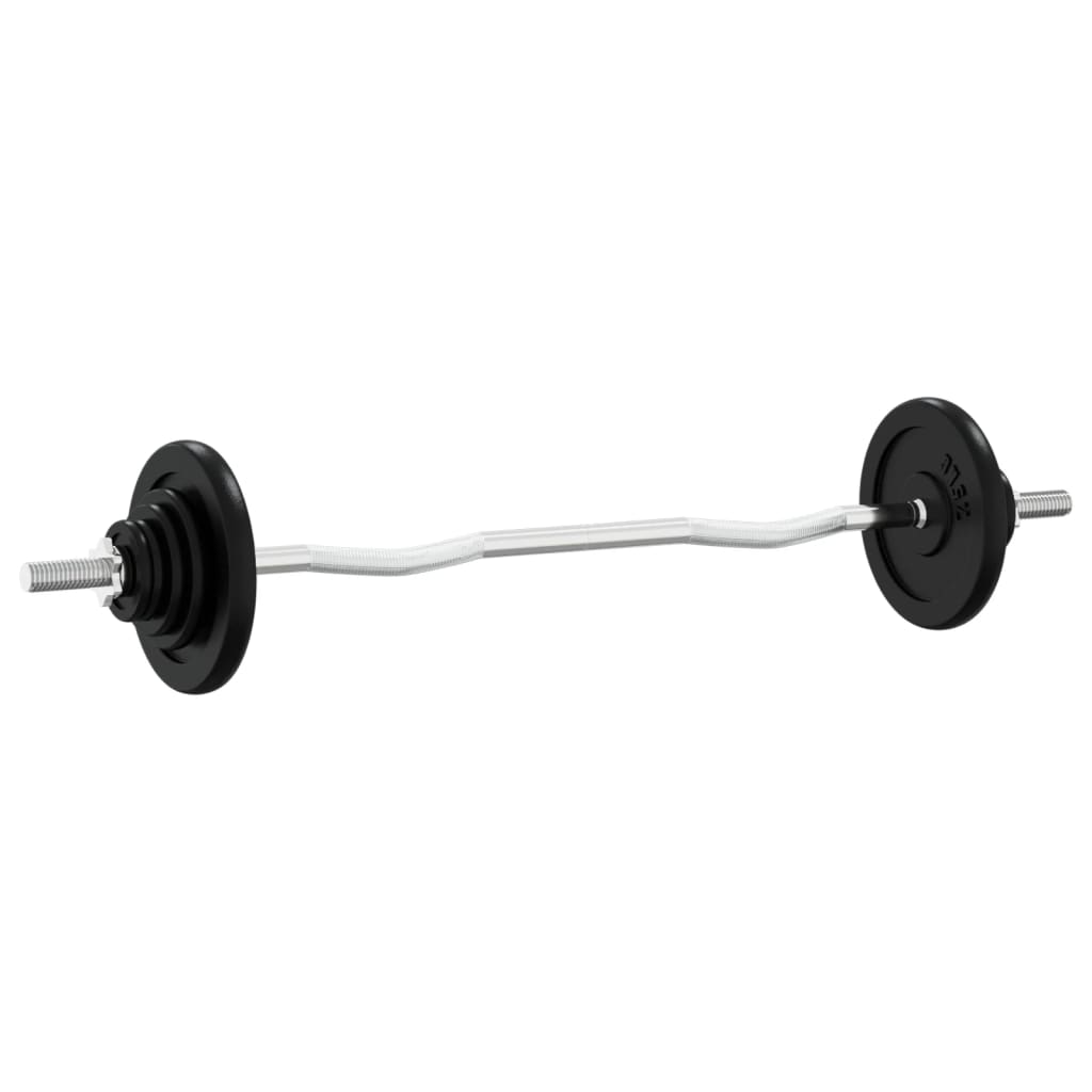 VidaXL Hantel mit Gewichten 60 kg aus Gusseisen und verchromtem Stahl