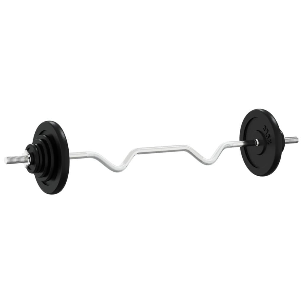 VidaXL Hantel mit Gewichten 90 kg aus Gusseisen und verchromtem Stahl