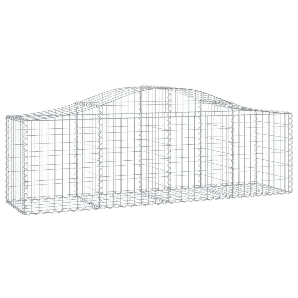 VidaXL Gabionen 6 Stück gebogen 200x50x60 80 cm verzinktes Eisen
