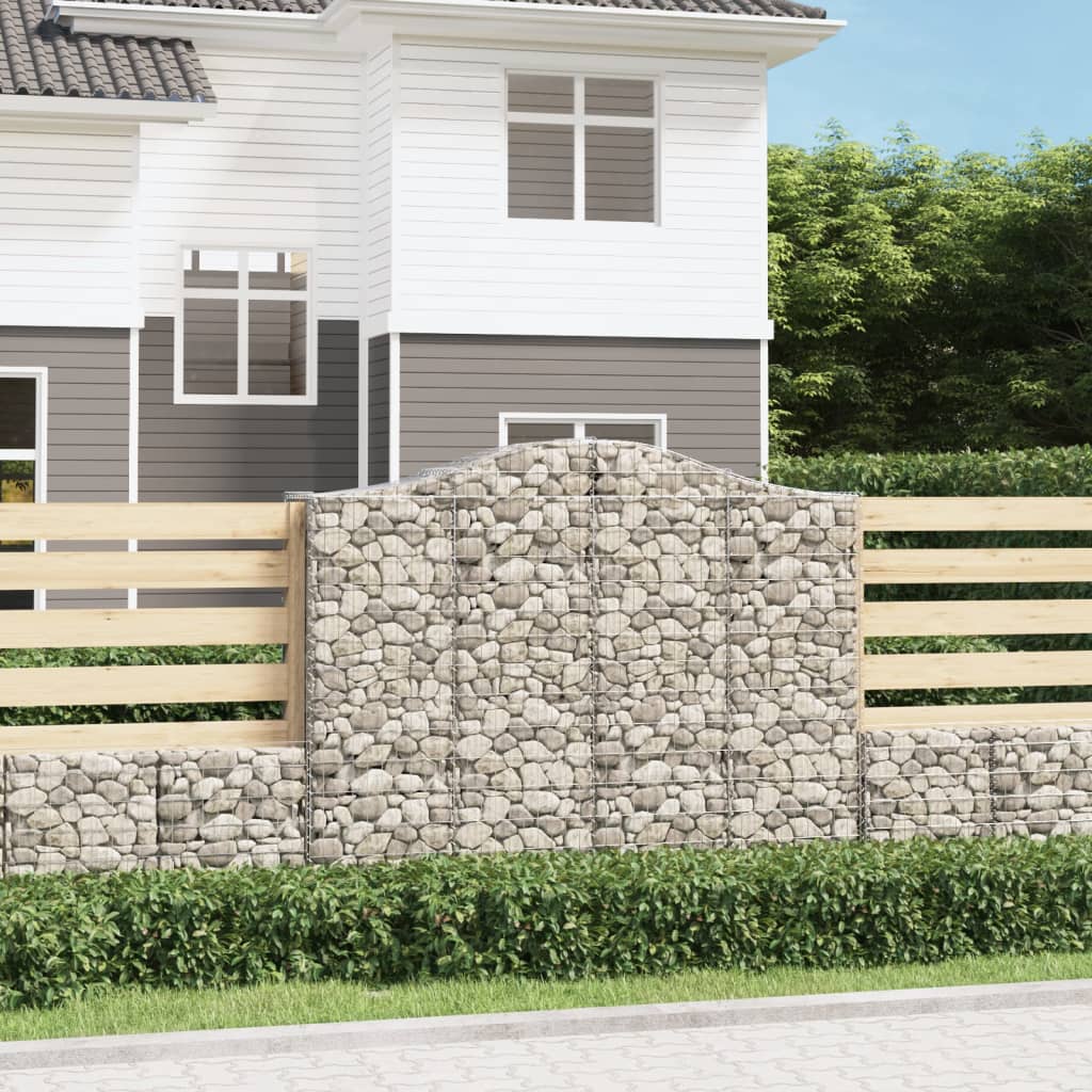 VidaXL Gabionen 8 Stück gebogen 200x50x160 180 cm Eisen