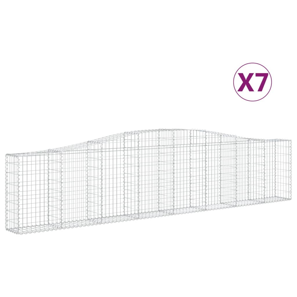 VidaXL Gabionen 7 Stk. gebogen 400x30x80 100 cm Eisen