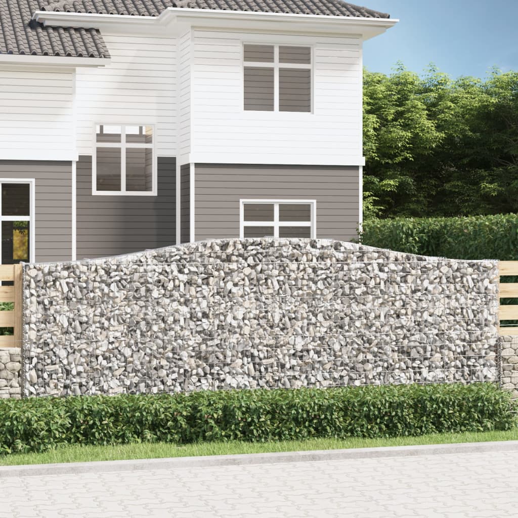 VidaXL Gabionen 3 Stück gebogen 400x30x140 160 cm Eisen