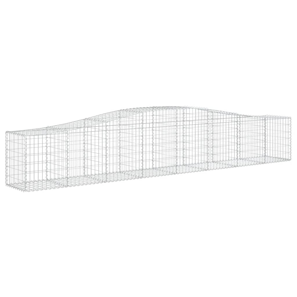 VidaXL Gabione 2 Stück gebogen 400x50x60 80 cm verzinktes Eisen