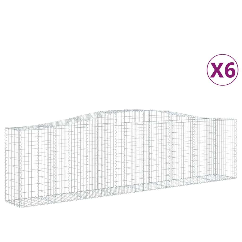 VidaXL Gabionen 6 Stück gebogen 400x50x100 120 cm Eisen