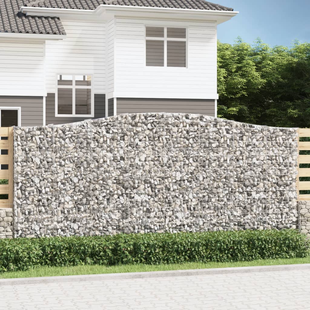 VidaXL Gabionen 3 Stück gebogen 400x50x180 200 cm Eisen
