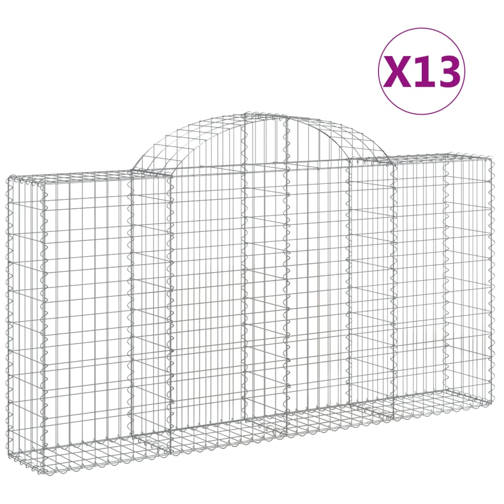 VidaXL Gabionen 13 Stück gebogen 200x30x100 120 cm Eisen