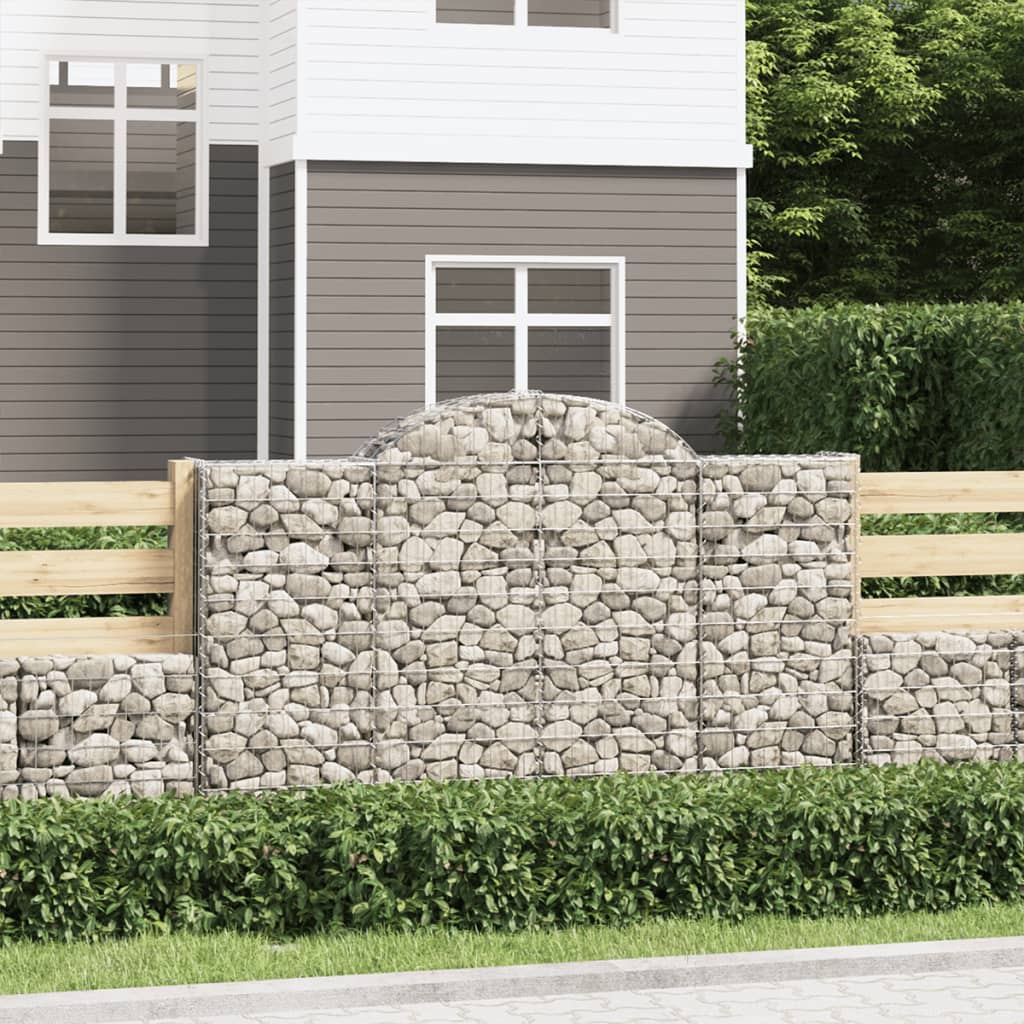 VidaXL Gabionen 8 Stück gebogen 200x30x120 140 cm Eisen