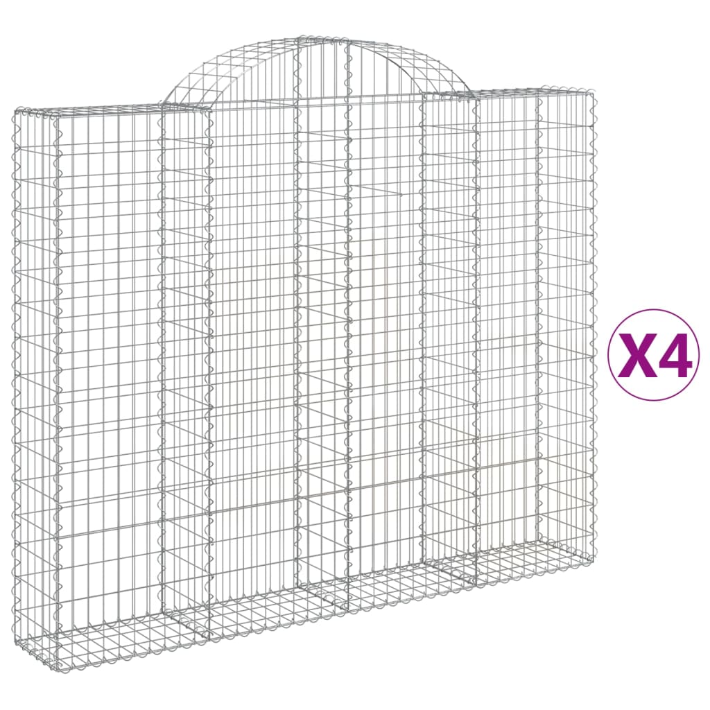 VidaXL Gabionen 4 Stück gebogen 200x30x160 180 cm Eisen