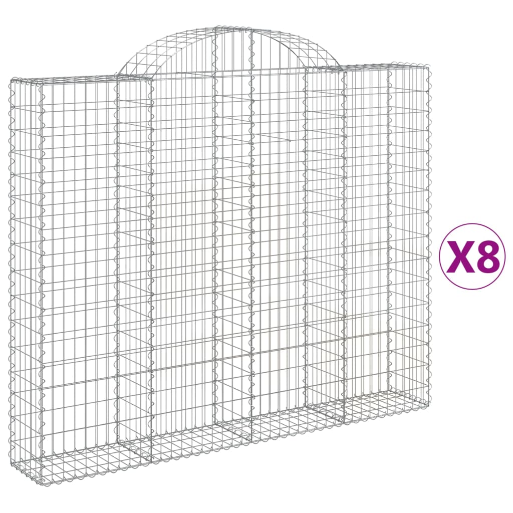 VidaXL Gabionen 8 Stück gebogen 200x30x160 180 cm Eisen