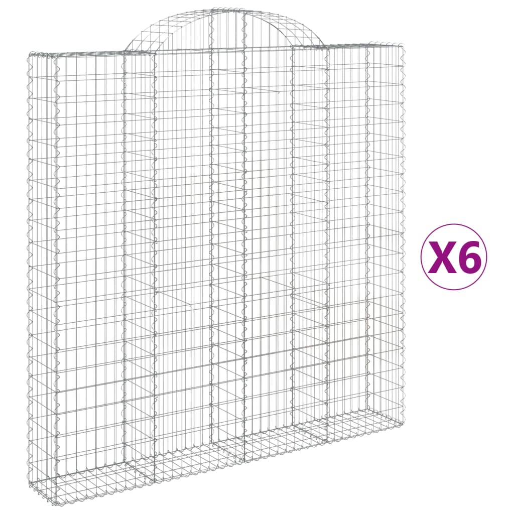 VidaXL Gabionen 6 Stück gebogen 200x30x200 220 cm Eisen