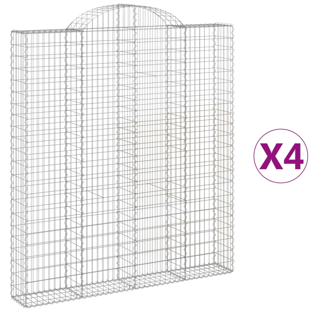 VidaXL Gabionen 4 Stück gebogen 200x30x220 240 cm Eisen