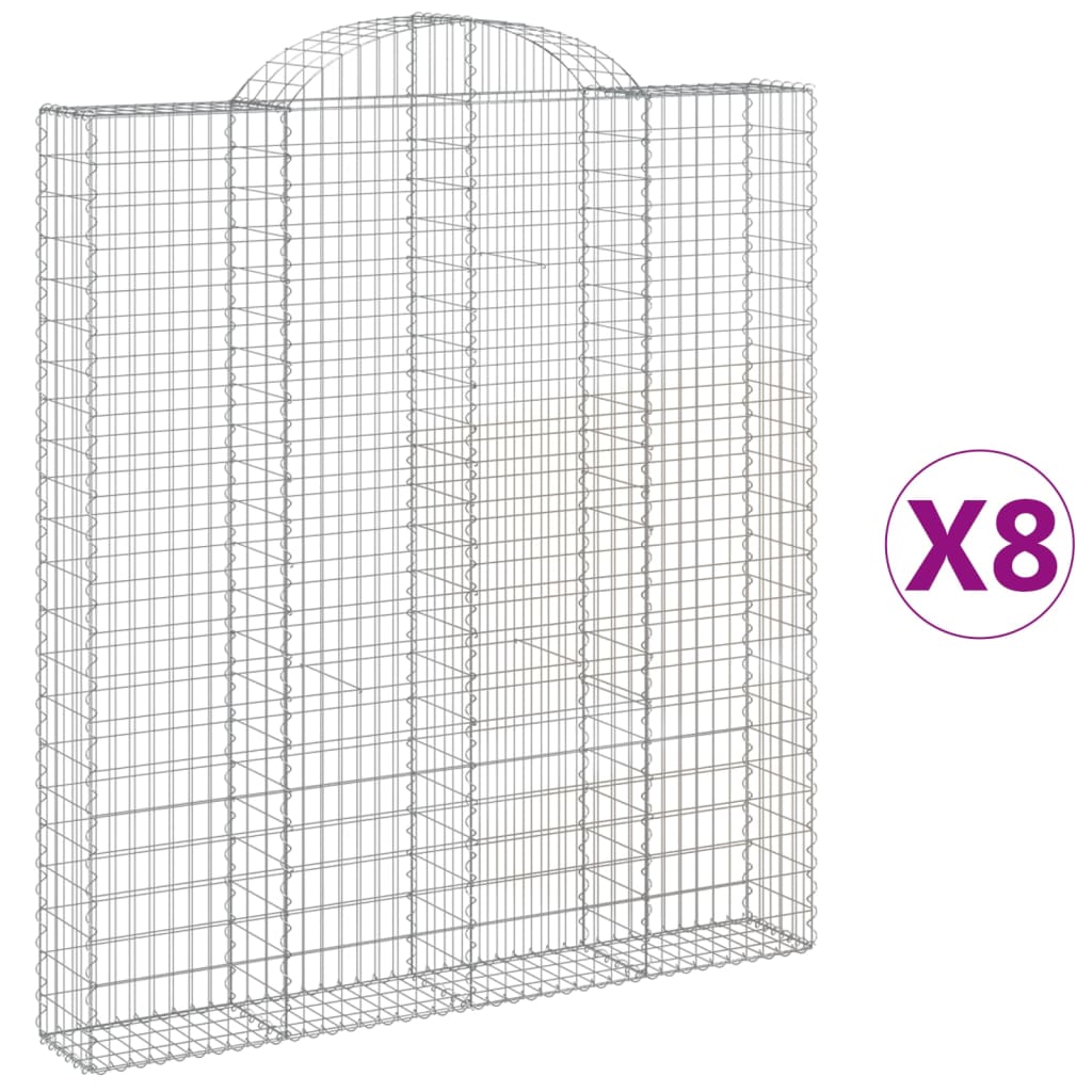 VidaXL Gabionen 8 Stück gebogen 200x30x220 240 cm Eisen