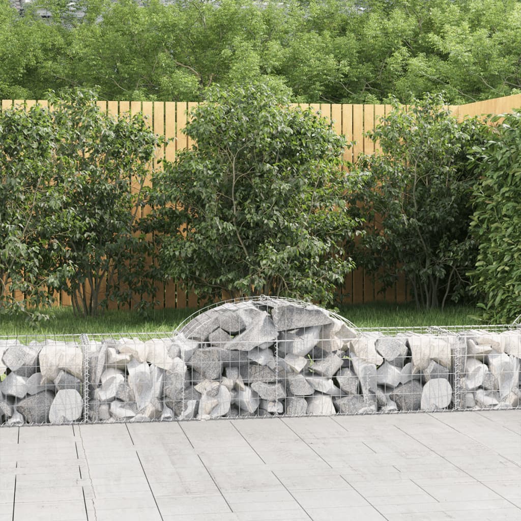 VidaXL Gabionen 8 Stück gebogen 200x50x40 60 cm verzinktes Eisen