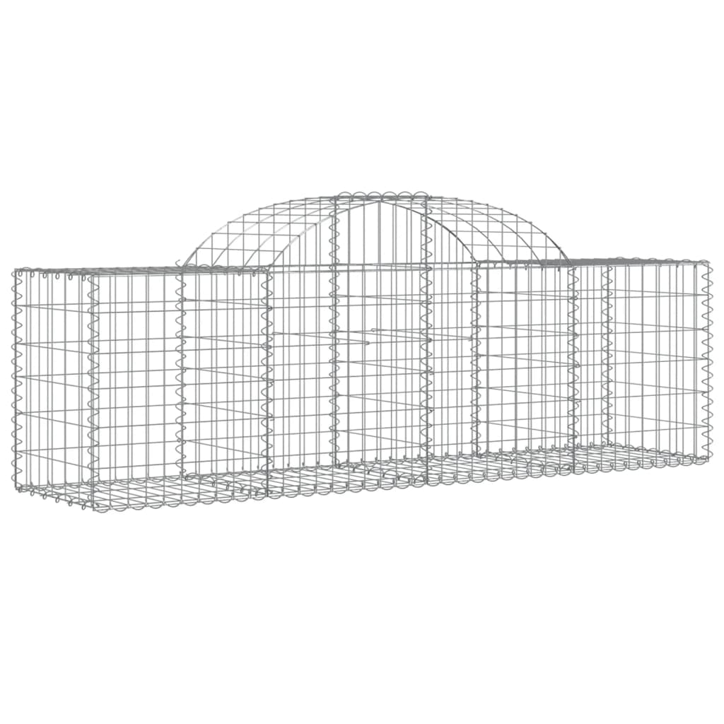 VidaXL Gabionen 2 Stück gebogen 200x50x60 80 cm verzinktes Eisen