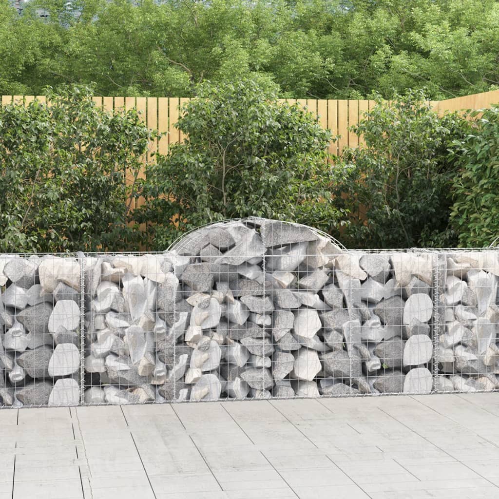 VidaXL Gabionen 14 Stück gebogen 200x50x80 100 cm Eisen