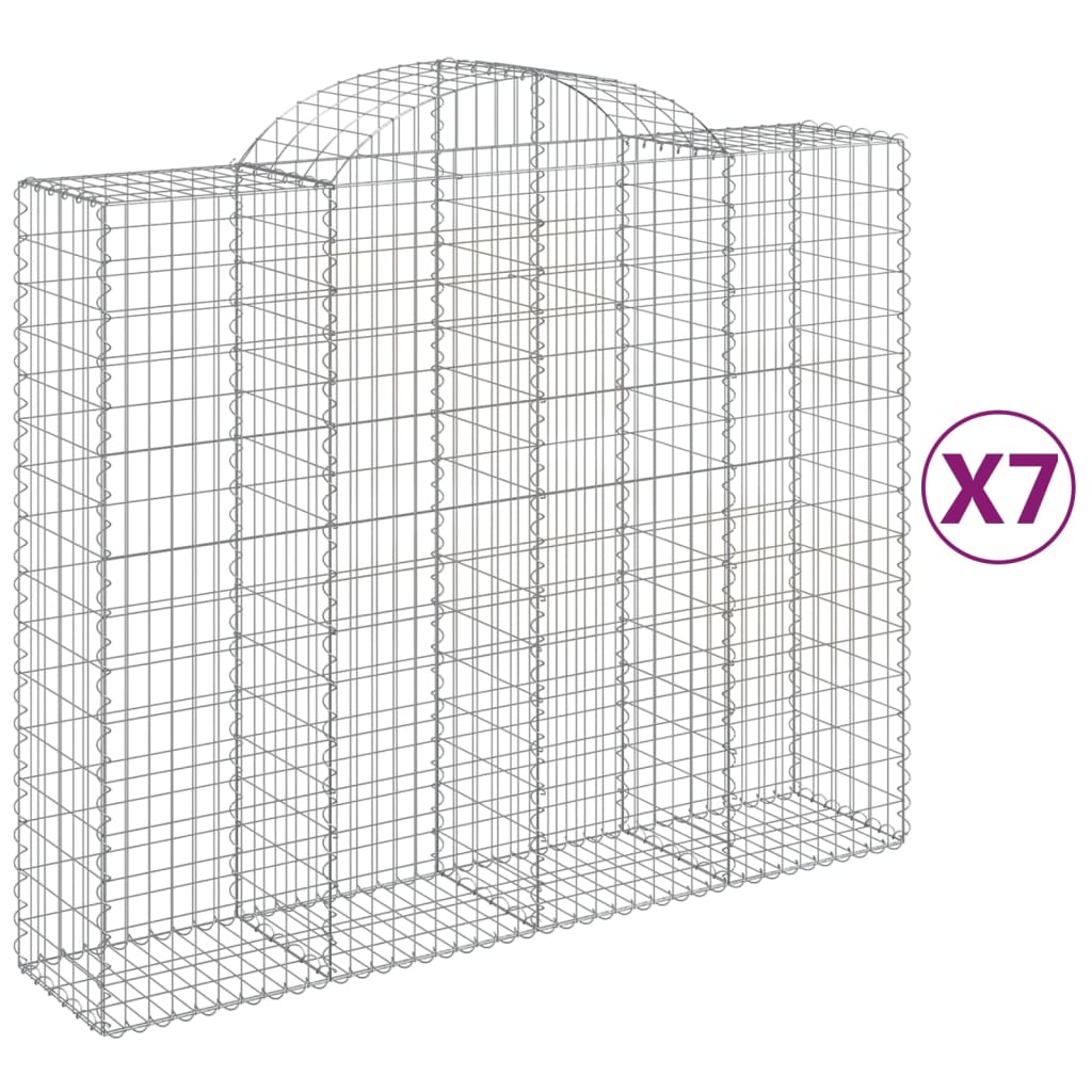 VidaXL Gabionen 7 Stk. gebogen 200x50x160 180 cm Eisen