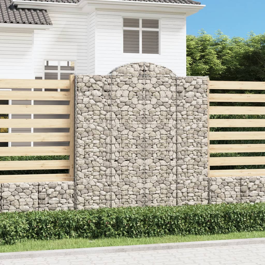 VidaXL Gabionen 2 Stück gebogen 200x50x220 240 cm Eisen