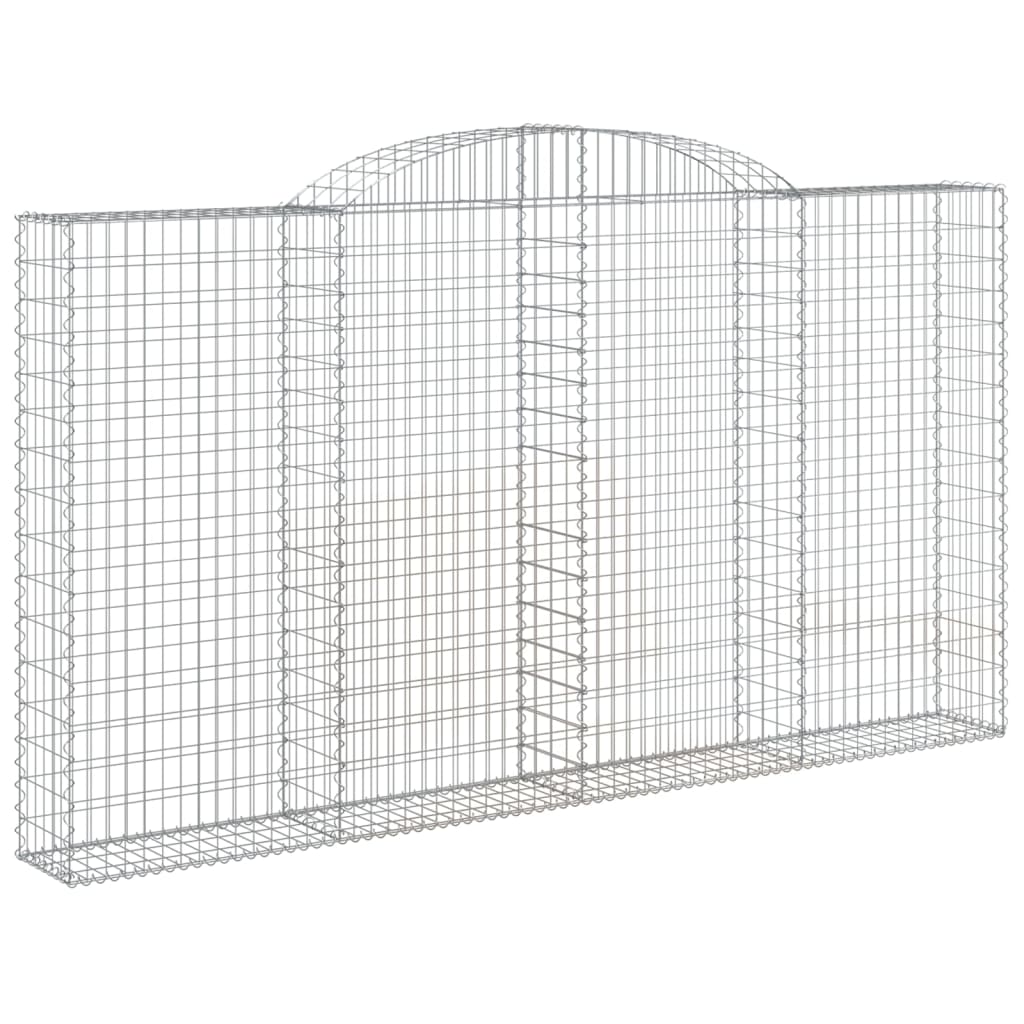 VidaXL Gabionen 2 Stück gebogen 300x30x160 180 cm Eisen