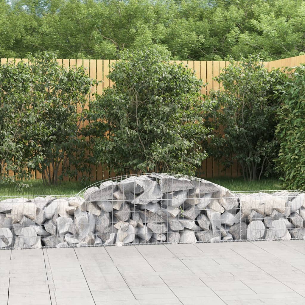 VidaXL Gabionen 6 Stück gebogen 300x50x40 60 cm verzinktes Eisen