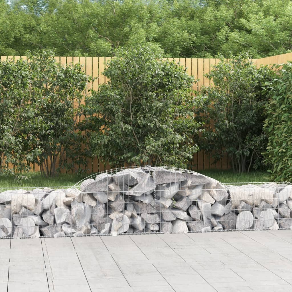 VidaXL Gabionen 10 Stück gebogen 300x50x40 60 cm verzinktes Eisen