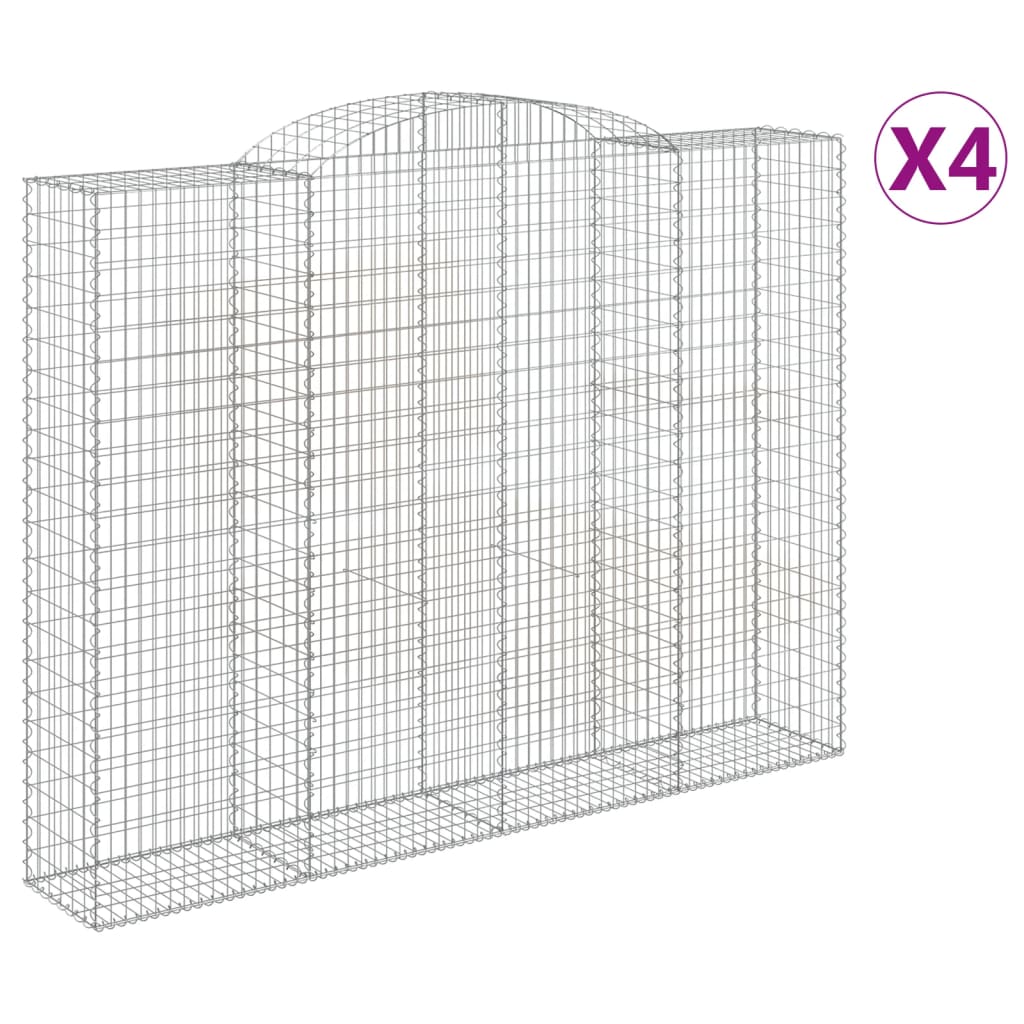VidaXL Gabionen 4 Stück gebogen 300x50x220 240 cm Eisen