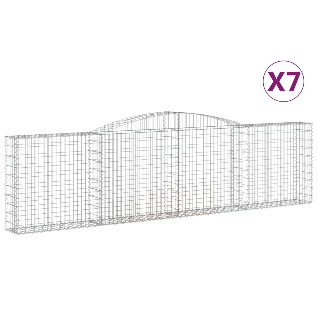 VidaXL Gabionen 7 Stk. gebogen 400x30x100 120 cm Eisen