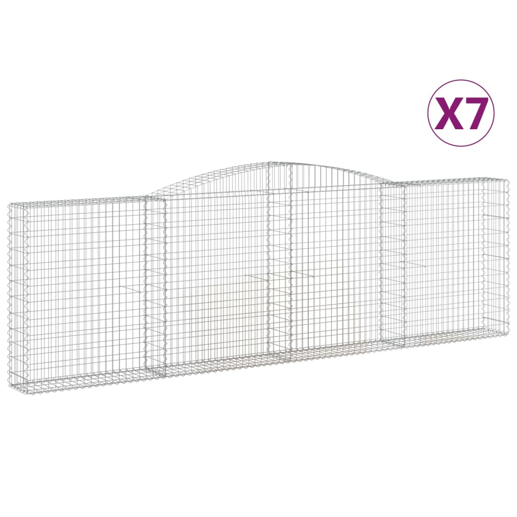 VidaXL Gabionen 7 Stk. gebogen 400x30x120 140 cm Eisen