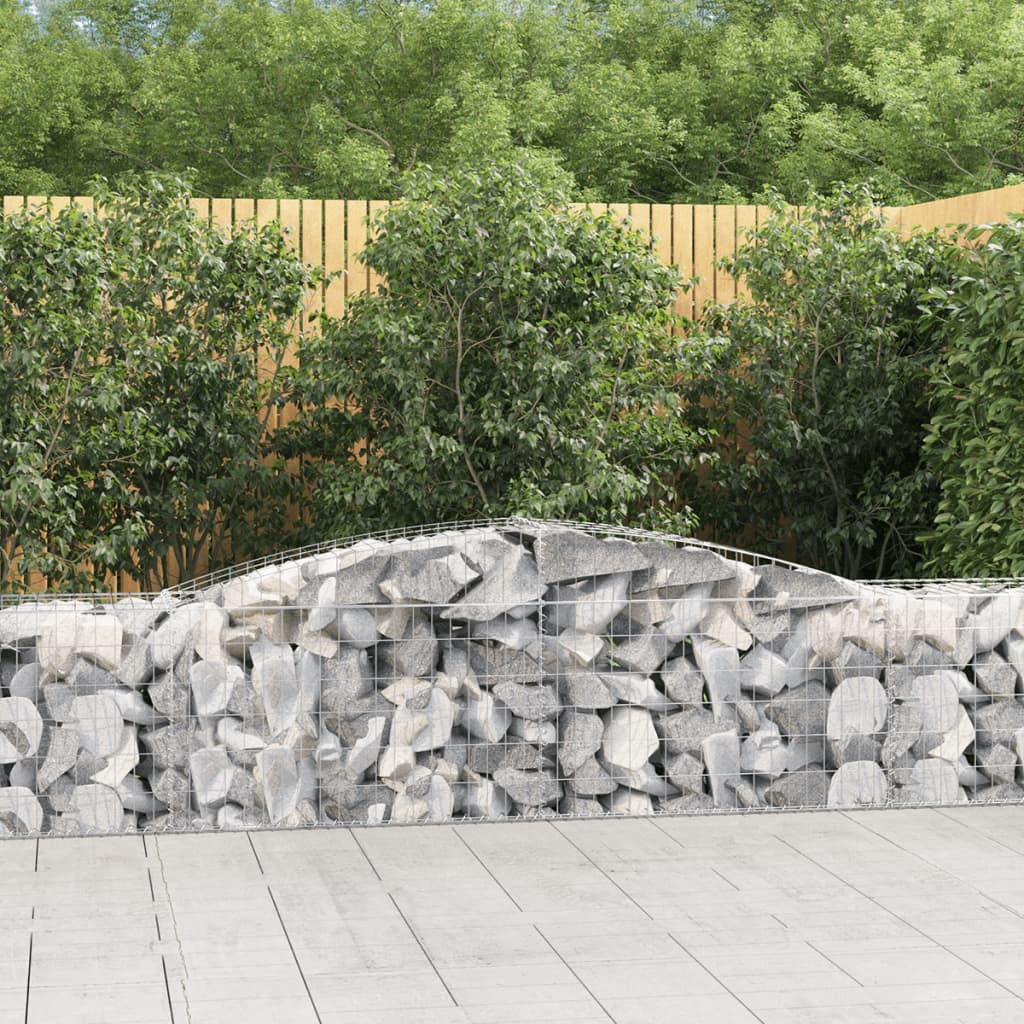 VidaXL Gabionen 3 Stück gebogen 400x50x60 80 cm verzinktes Eisen