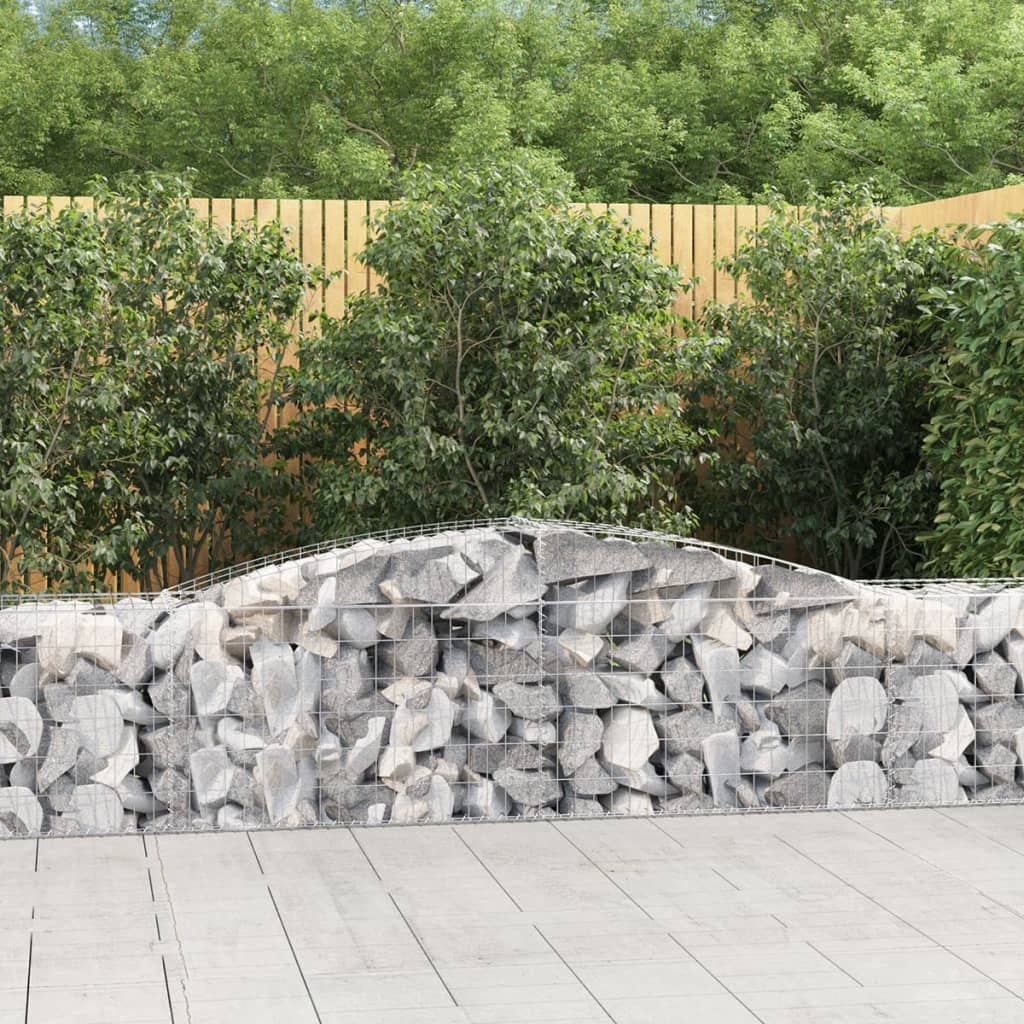 VidaXL Gabionen 8 Stück gebogen 400x50x60 80 cm verzinktes Eisen