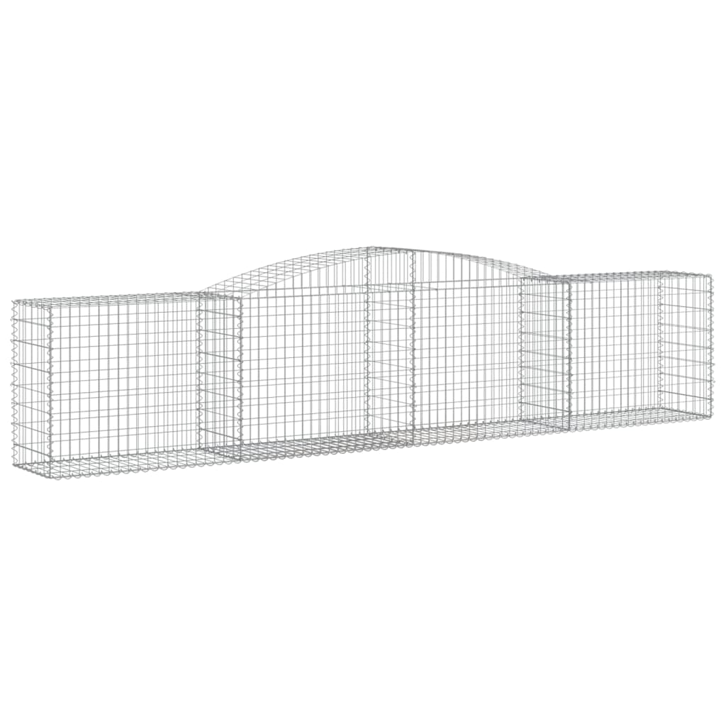 VidaXL Gabionen 4 Stück gebogen 400x50x80 100 cm verzinktes Eisen