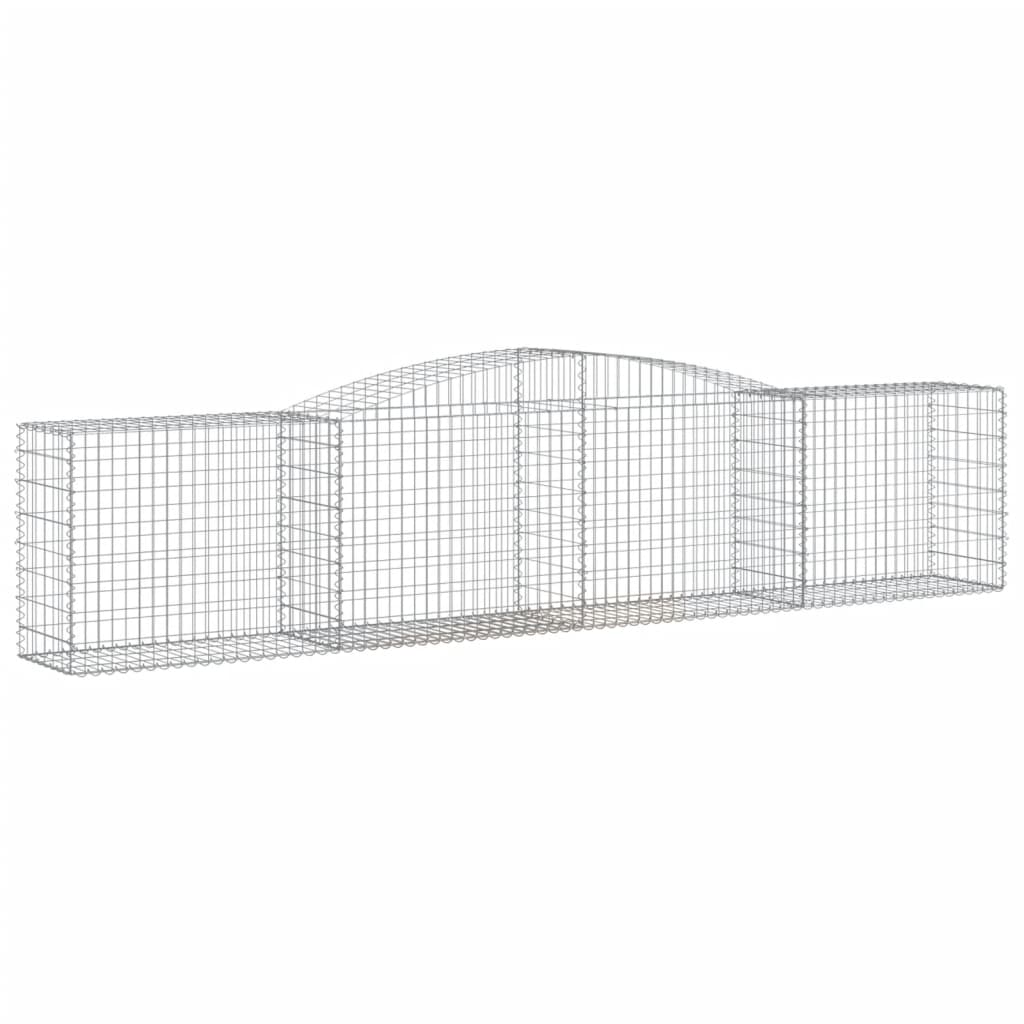 VidaXL Gabionen 8 Stück gebogen 400x50x80 100 cm verzinktes Eisen