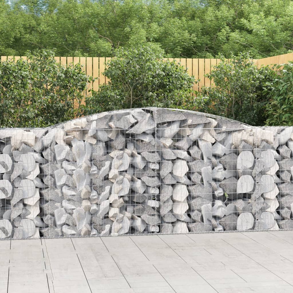 VidaXL Gabionen 3 Stk. gebogen 400x50x100 120 cm Eisen