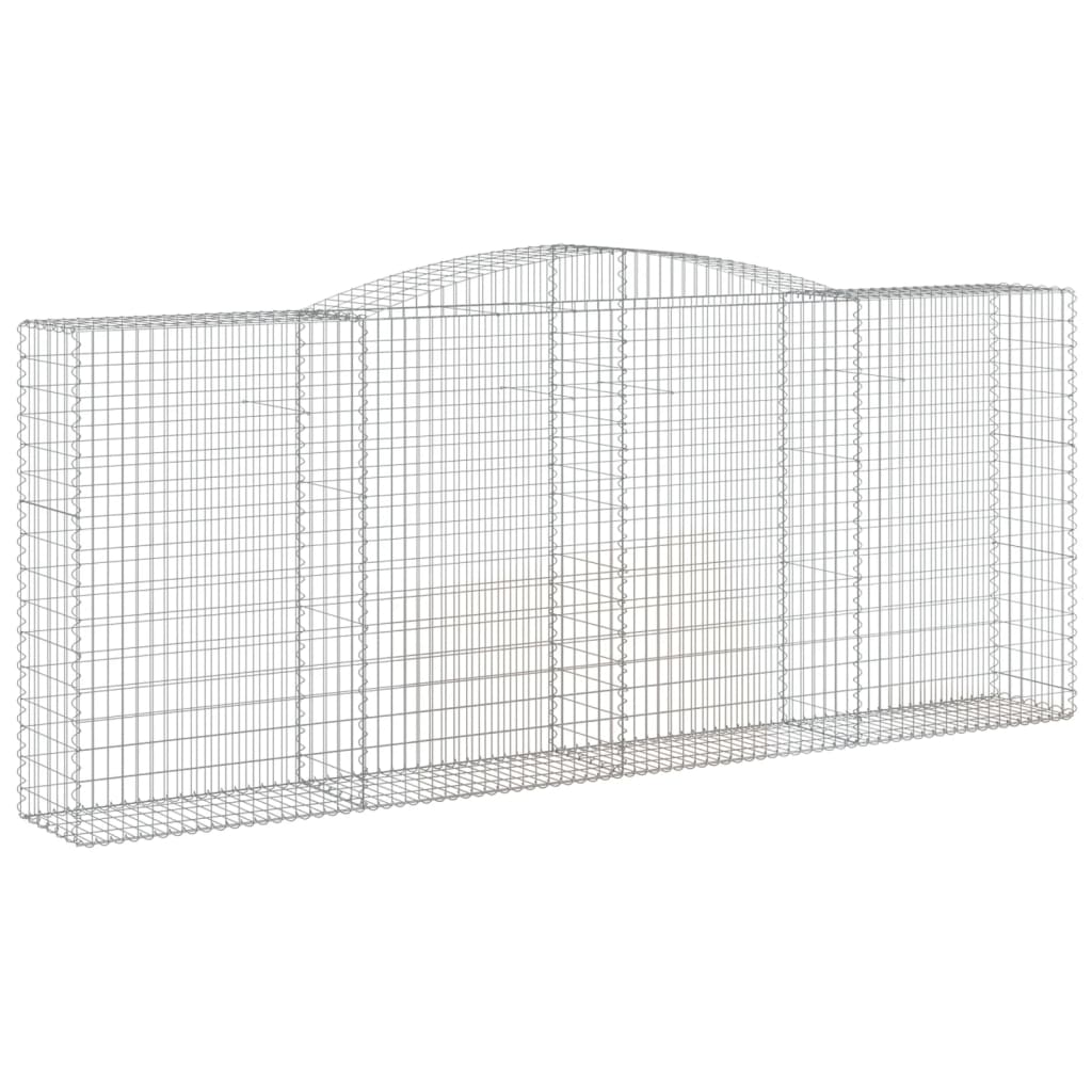 VidaXL Gabionen 2 Stück gebogen 400x50x160 180 cm Eisen