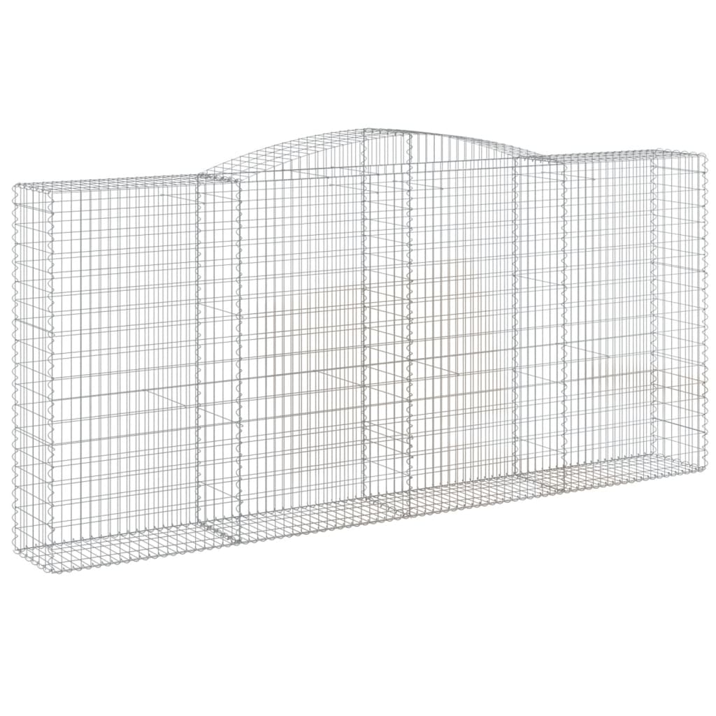 VidaXL Gabionen 2 Stück gebogen 400x50x180 200 cm Eisen