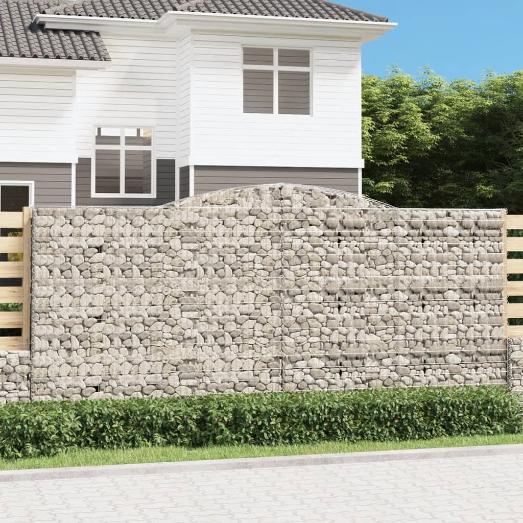 VidaXL Gabionen 3 Stück gebogen 400x50x180 200 cm Eisen