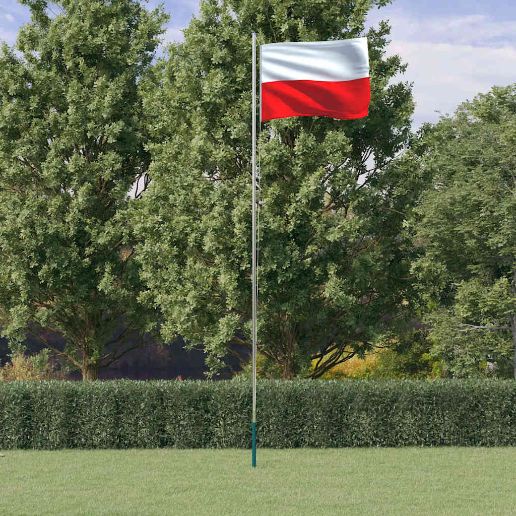 VidaXL Flagge mit Fahnenmast Polen 6,23 m Aluminium