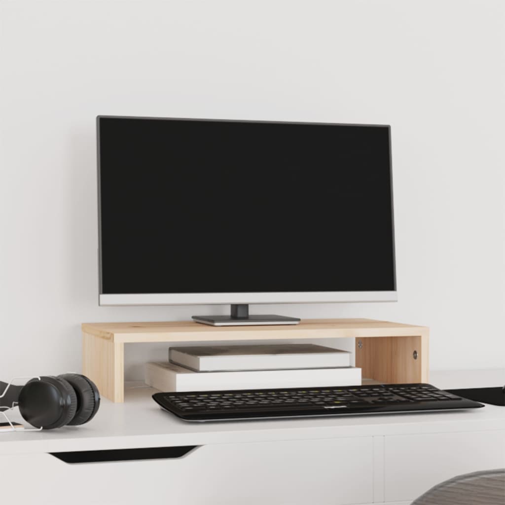 Vidaxxl Monitorständer 50x27x10 cm aus massivem Kiefernholz