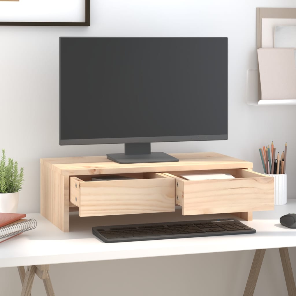 Vidaxxl Monitorständer 50x27x15 cm massives Kiefernholz