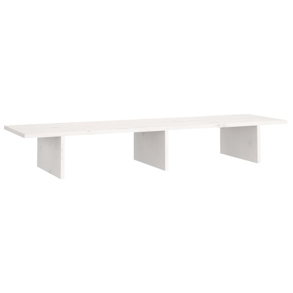Vidaxx Monitorständer 100x27x15 cm massives Kiefernholz weiß