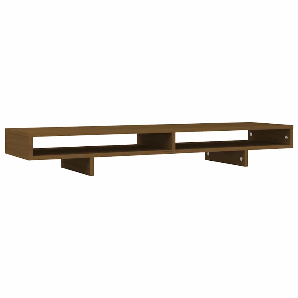 Vidaxxl Monitorständer 100x27x14 cm massives Kiefernholz honigbraun