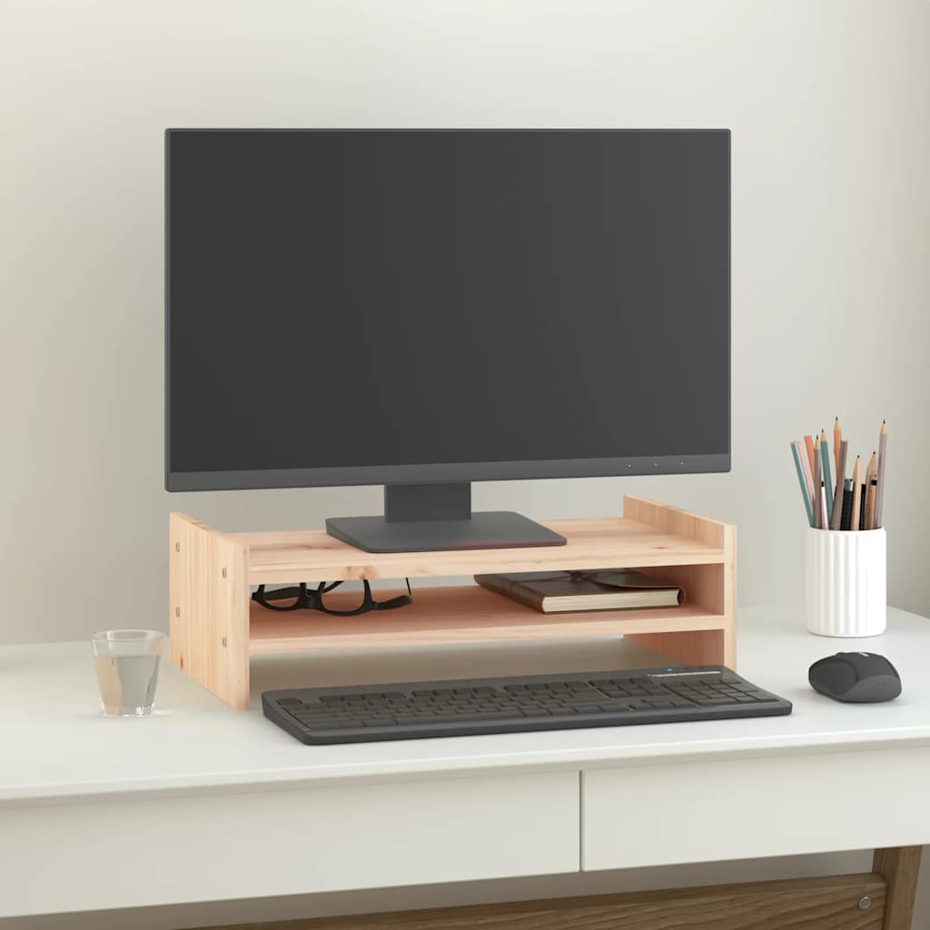 VidaXL Monitorständer 50x27x15 cm massives Kiefernholz