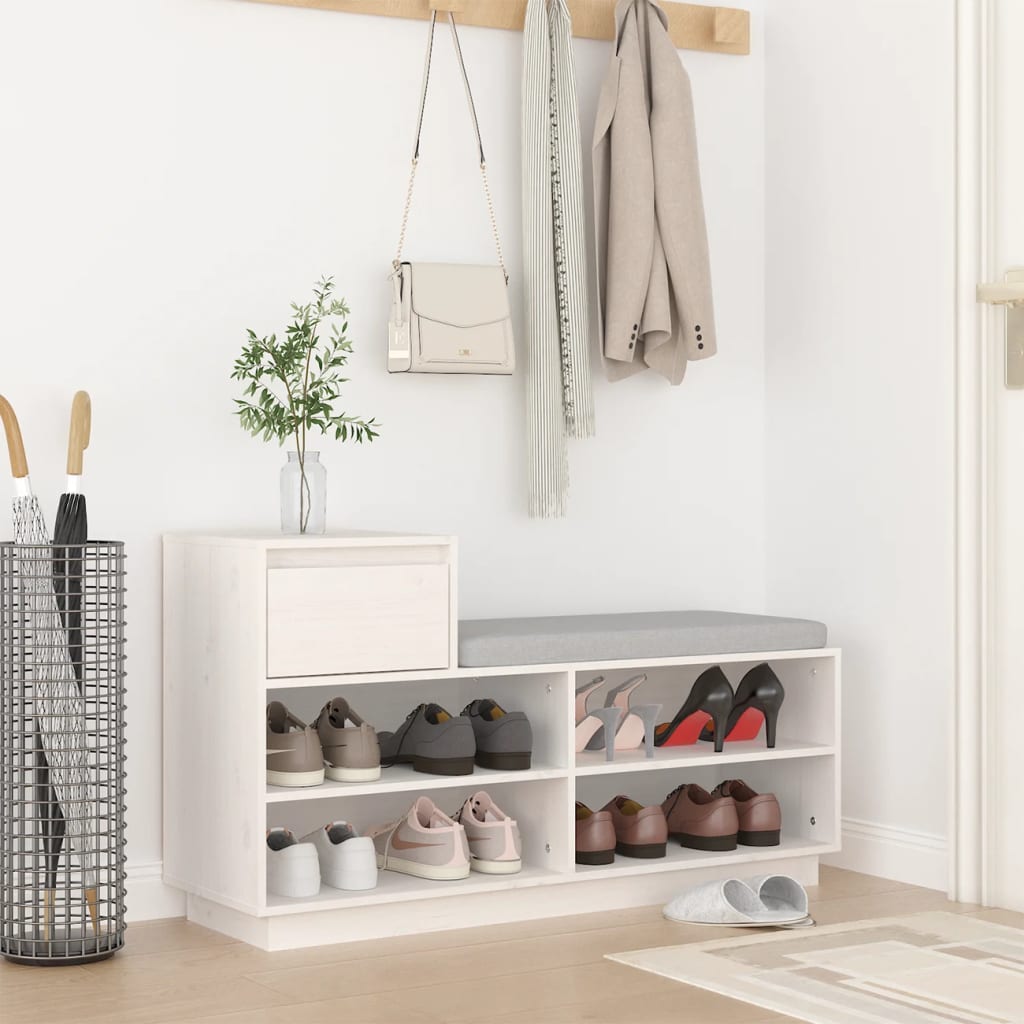 Vidaxx Schuhschrank 110x34x61 cm massives Kiefernholz weiß