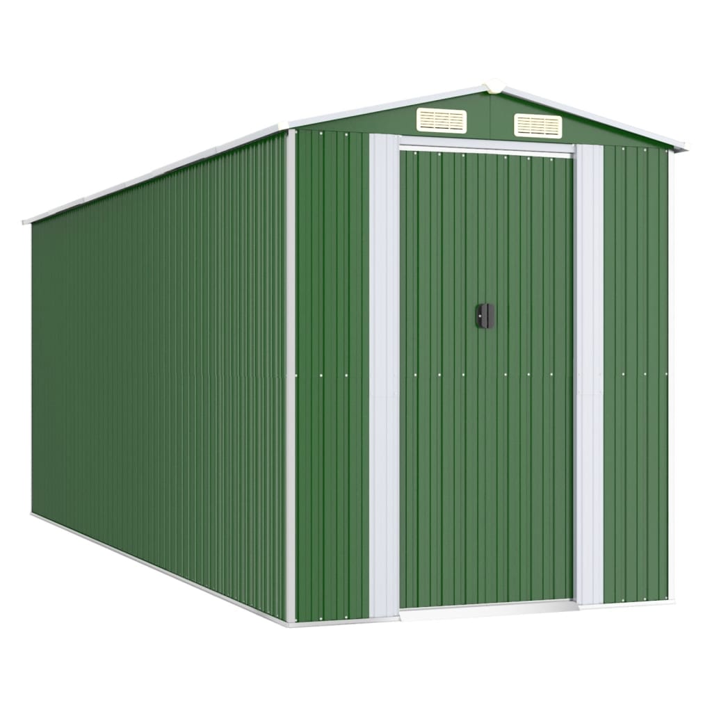 VidaXL Gartenhaus 192x523x223 cm verzinkter Stahl grün