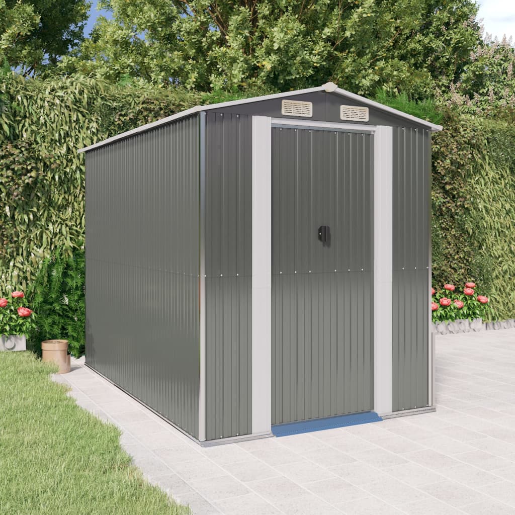VidaXL Gartenhaus 192x274x223 cm verzinkter Stahl hellgrau