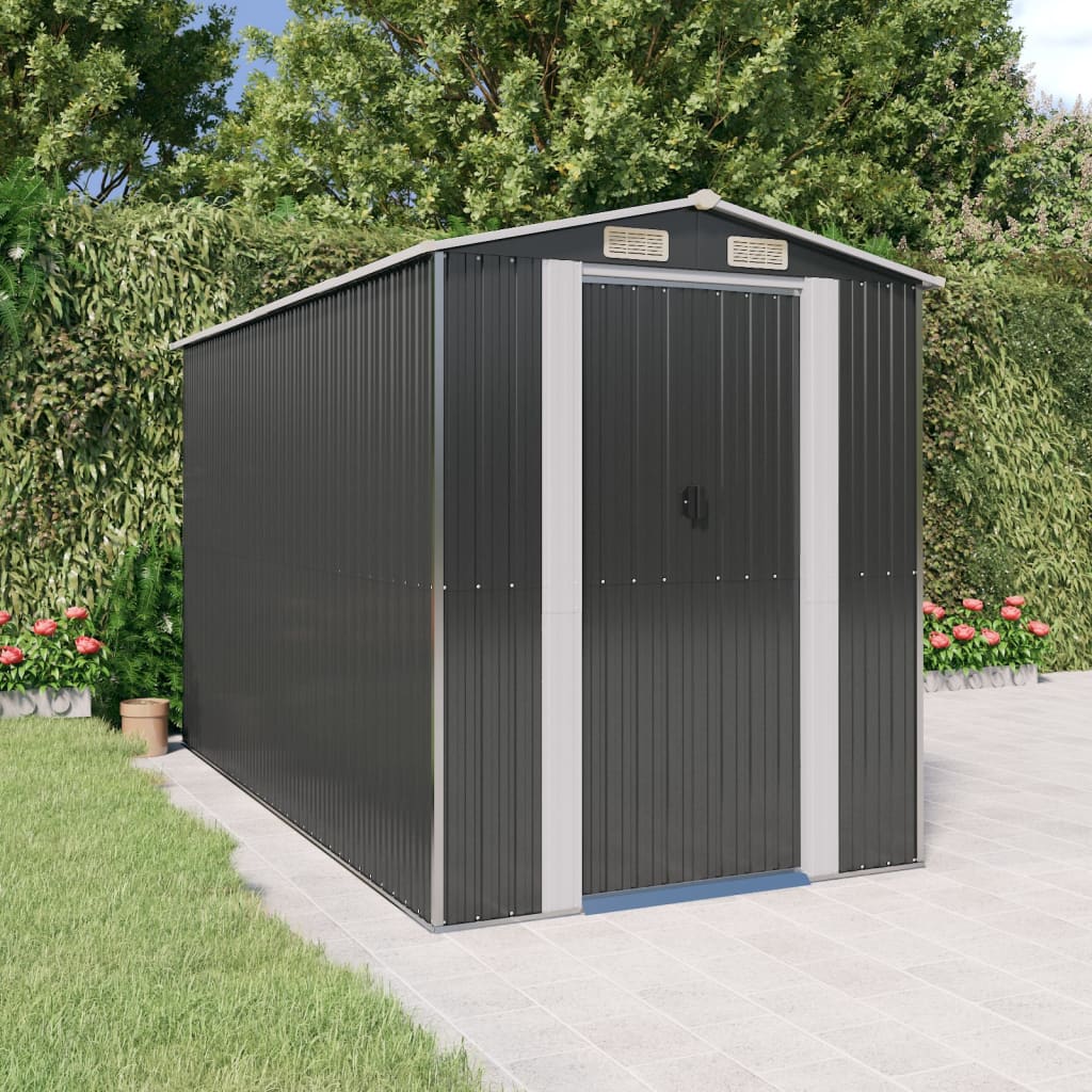 VidaXL Gartenhaus 192x357x223 cm verzinkter Stahl Anthrazit