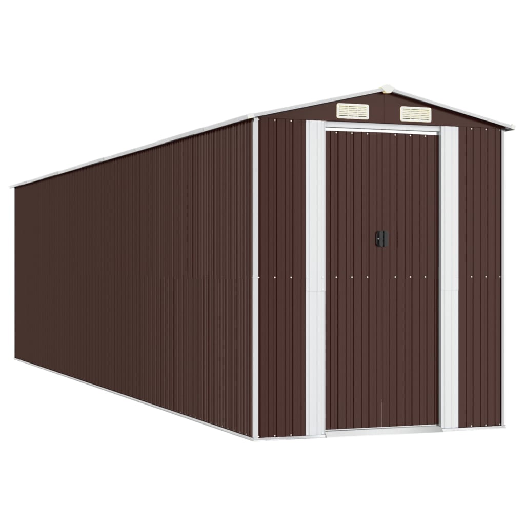 VidaXL Gartenhaus 192x772x223 cm verzinkter Stahl dunkelbraun