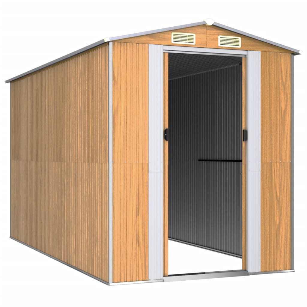 VidaXL Gartenhaus 192x357x223 cm verzinkter Stahl hellbraun