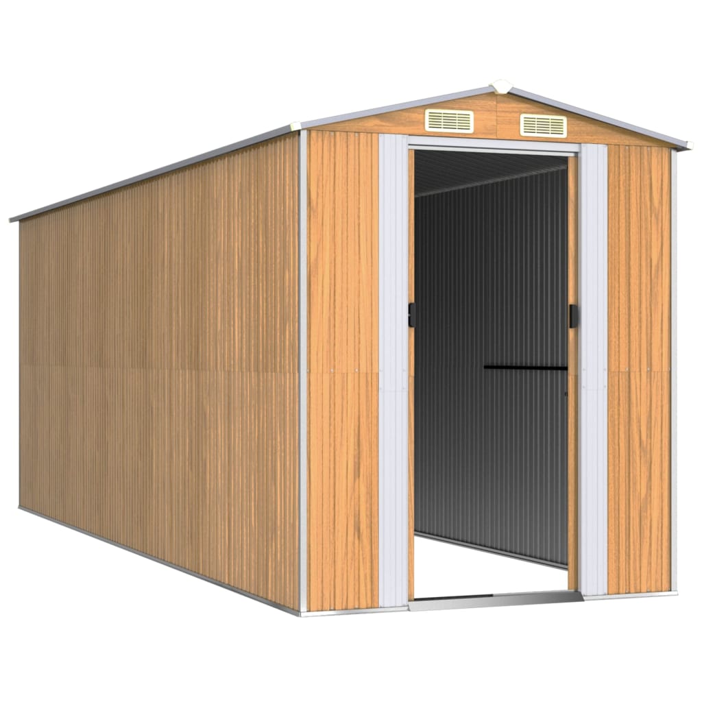 VidaXL Gartenhaus 192x523x223 cm verzinkter Stahl hellbraun